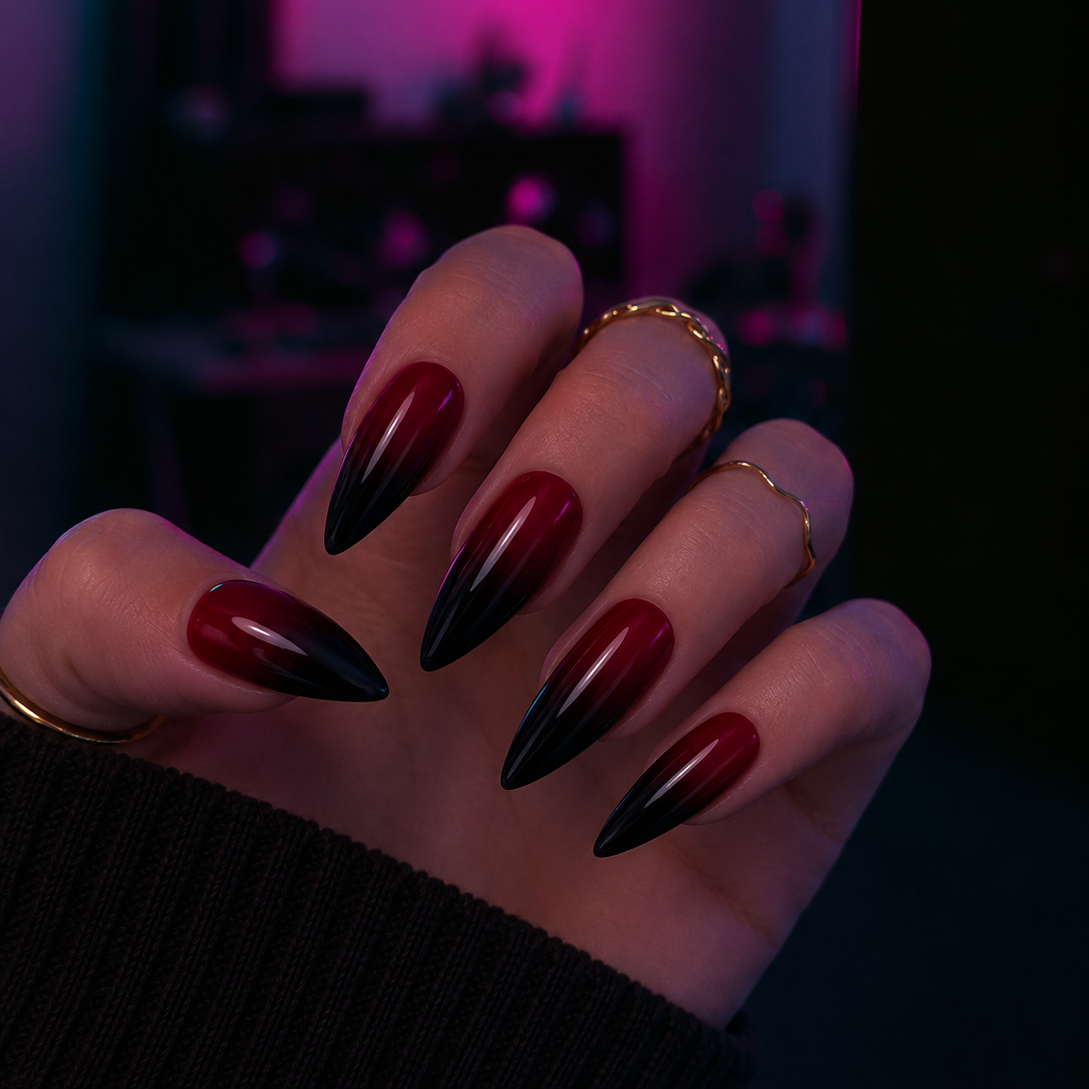 Press on nails rouge et noir