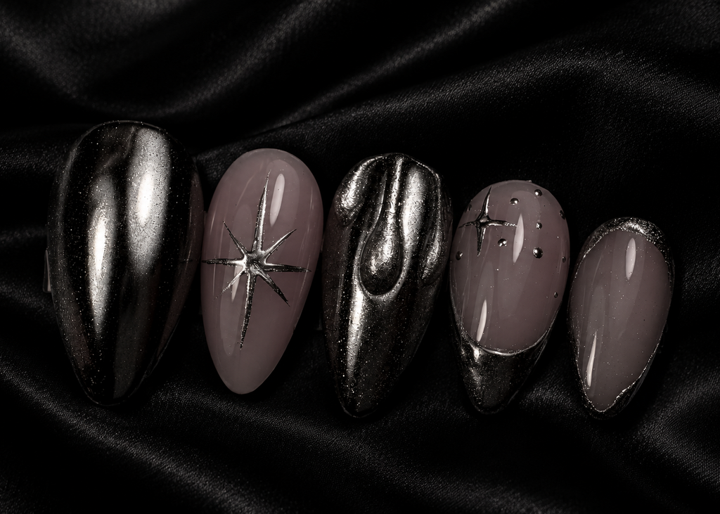 Press on nails chromé